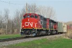 CN 9591 leads the Marinette Sub local L536 to Gteen Bay